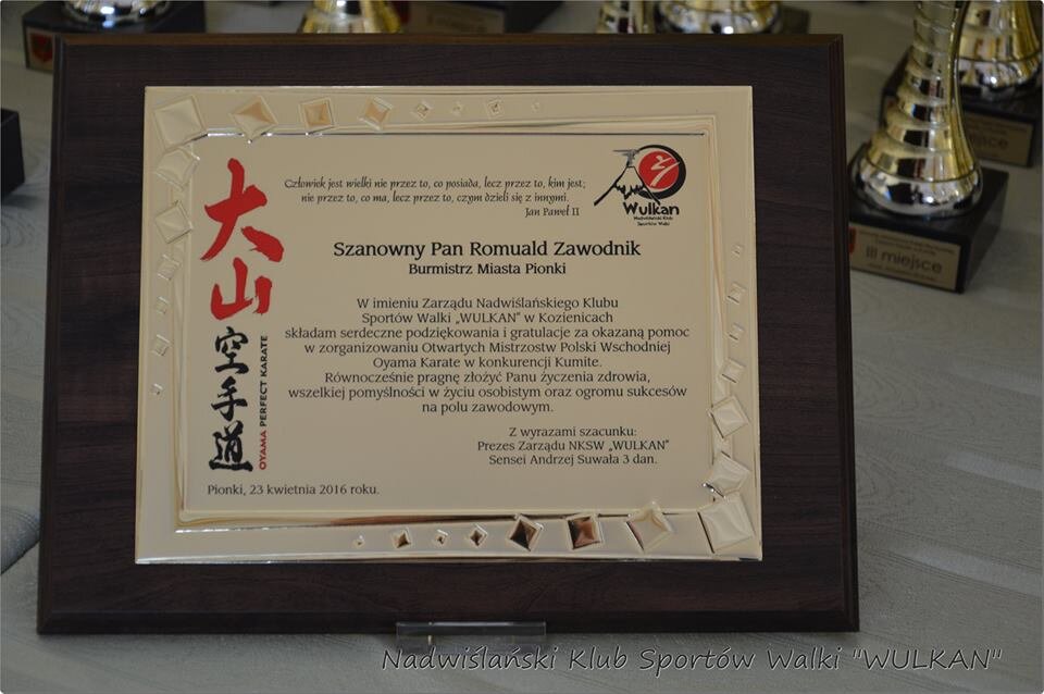 Otwarte Mistrzostwa Polski Wschodniej Oyama Karate w Kumite, Pionki 23 kwietnia 2016