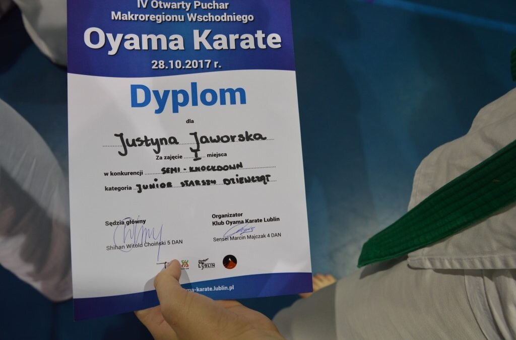 IV Otwarty Puchar Oyama Karate Makroregionu Wschodniego w Kumite, Lublin 28 października 2017 roku