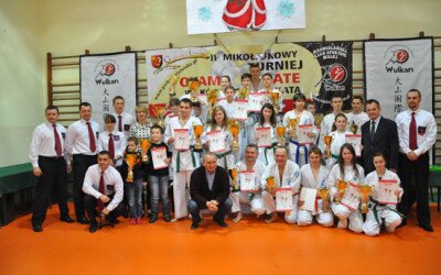 II MIKOŁAJKOWY TURNIEJ OYAMA KARATE W KONKURENCJI KATA O PUCHAR WÓJTA GMINY GARBATKA- LETNISKO